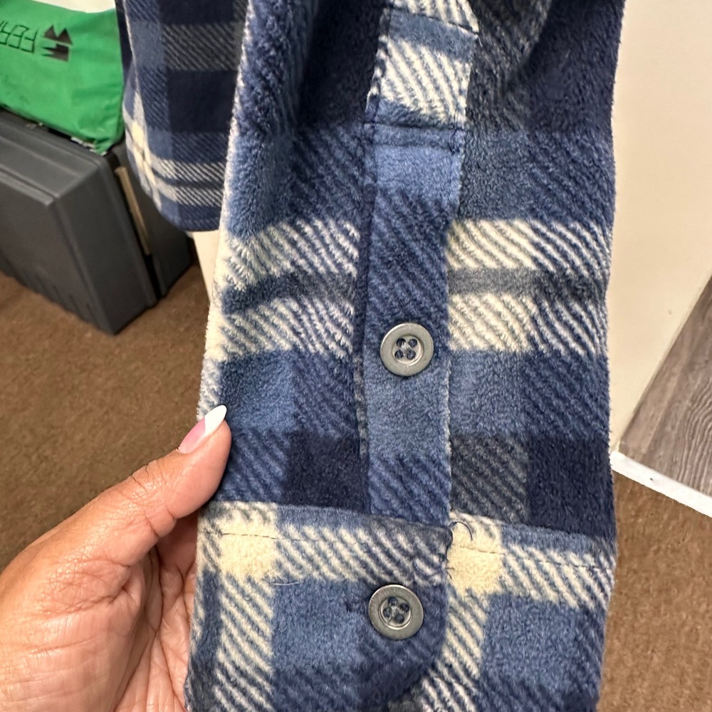 Freedom Foundry Plaid Flannel Shirt Jacket Mens XL Blue Beige White Workwear - Picture 4 of 9